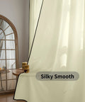 Light Yellow Semi Sheer Curtains Two Panels 84 Inches Long 52 Inch Wide Light Filtering Window Drapes by mirror in living room