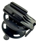 Universal Composite Speargun Reel 30M For Spearfishing, black with dual mount brackets and sliding stainless line guide.