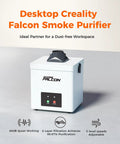 Heavy Duty Smoke Purifier For Falcon A1 Laser Engraver Fits Popular Enclosure, 68dB quiet, compact, white unit with adjustable speeds.
