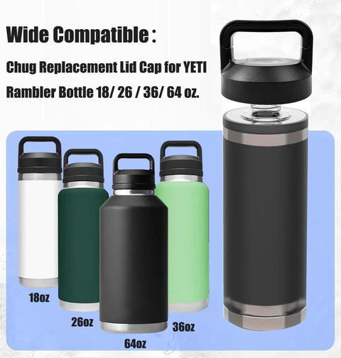 Chug Cap Replacement Screw Top Lid For Rambler Bottle 18oz 26oz 36oz 64oz Built Tough Durable BPA Free Cap Cover Water Bottle Part Accessory Leak Proof Design
