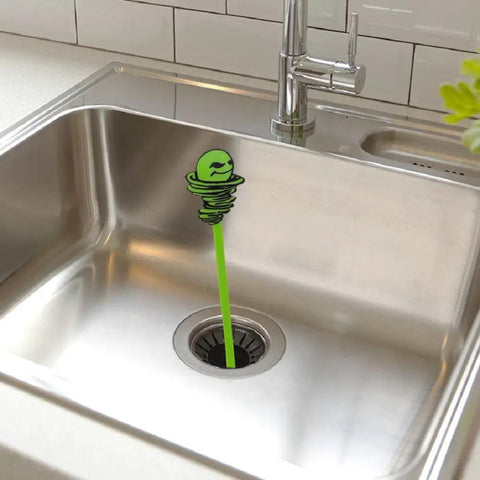 Hair Grabber Drain Snake 5 Pack for Sinks and Showers Keeps Drains Flowin in a stainless steel sink