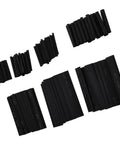 Ultimate Heat Shrink Tubing Assortment Set That Is Awesome For Any DIY Project Including Car Wiring With Insulated Black Heat Sleeves Featuring A 2 To 1 Ratio That Shrinks Tight When You Use Heat For Electrical Protection, assorted sizes laid flat