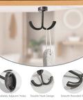 Close-up of one hook from Six Piece Crown Wall Hooks Set Zinc Alloy for Living Room, Office, and Bedroom, showcasing double hook design.