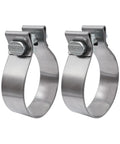 3 Inch Exhaust Clamp Narrow Band Stainless Steel Slip Fit Connector For 3 Inch OD To 3 Inch ID Exhaust Pipes, shown in 2 pack