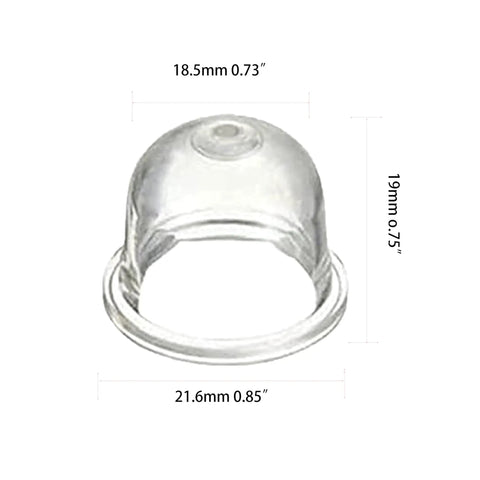 Front view of 4 Pack Carburetor Primer Bulbs Replacement For Homelite Echo Stihl Zama Poulan 0057003 0057004 with measurements
