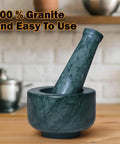 Heavy Granite Mortar And Pestle Set 3 Inch Bowl With One And A Half Cup Capacity For Grinding Spices Herbs And Garlic