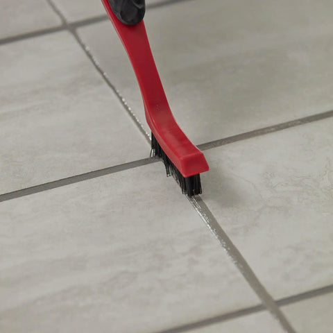 Cleaning tile grout with Grout Refresh Universal Colorant And Sealer 8 Oz Bottle Easy Grout Restoration And Protection In Eggshell Finish
