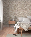 Modern Animal Print Pvc Free Type Ii Professional Wallpaper With A Sleek Matte Linen Finish in a beige bedroom setting.