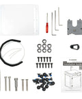 DIY 3D Printer Enclosure Kit For Quiet, Safe Printing With Odor Isolation components including screws, tools, and guide.