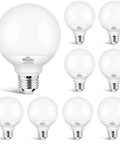 G25 Globe LED Vanity Bulbs 8 Pack 5000K Daylight For Bathroom Mirror And Vanity Lighting, E26 Medium Screw Base, 5W