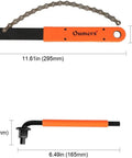 Bike Cassette Removal Tool Kit With Chain Whip And Auxiliary Wrench For Sprockets Freewheel Remover And Lock Ring Extractor Tough Pro Grade Quality For Easy Home And Shop Bike Maintenance showing dimensions