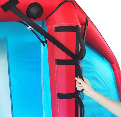 Kitesurfing Wind Wing Foil Surge Wing With Two Window Design showing nylon handle and TPU film on premium polyester, close-up view.