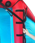 Versatile Kitesurfing Wing For Wind Wing Foiling And Surfing With Two Window Design Surge Wing red and blue showing hand grip detail