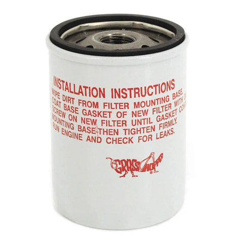 Gemini Series Front Mount Transmission Filter 10-Micron Drive Assembly Oil Filter Replacement OEM 100850 with installation text