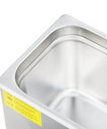 Close-up of stainless steel tank in 6L Ultrasonic Cleaner With 40kHz Power And 200W Heating, Digital Timer And 110V, Ideal For Watches