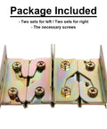 Bed Rail Brackets For Wooden Beds Heavy Duty Non Mortise Fittings Set Of 4 With Screws shown in galvanized steel.