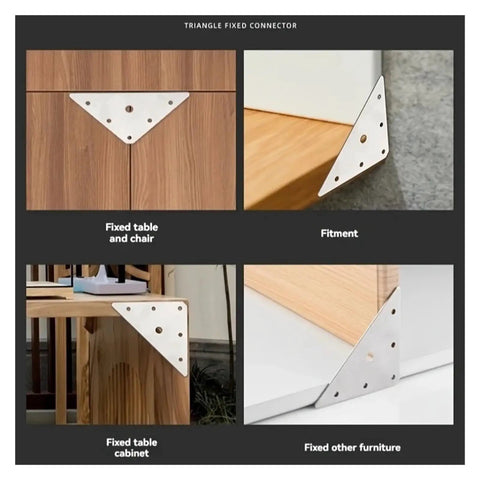 Heavy Duty Stainless Steel Flat Angle Connector Set With Brackets And Screws Included All In One Indoor Assembly Kit in furniture use