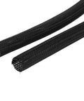 Close-up of black mesh tubes, 4/5 Inch Surron Electric Dirt Bike Cable Management Sleeve Black For Sur Ron Light Bee X S Talaria Sting MX3 MX4 XXX E Ride Pro SS S X260 X160 Mesh Wire Wrap Cover Cord Protector Tube