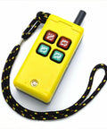 Heavy Duty Industrial Remote Control Switch For Mud Pumps With 1 Transmitter And 1 Receiver, 36VAC, 500m Range, Start Stop, Rugged Wireless Control System yellow handheld remote with 4 buttons and lanyard
