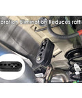 Adjustable Heavy Duty Exhaust Hanger Kit for Cars, Trucks, and SUVs installed, showing 4-hole shock absorber bracket and tailpipe mount