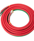 Heavy Duty Pro Grade Three Eighth Inch Grade T Cutting Torch Hose With Type B Fittings On Both Ends visible coiled product