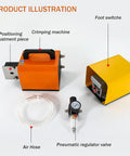 Legit Heavy Duty Pneumatic Crimping Tool With Effortless Foot Pedal, Air Powered Wire Terminal Crimper and accessories.
