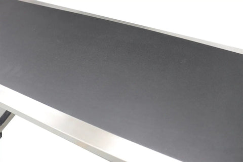 PVC Flat Belt Conveyor With Adjustable Speed 118 By 7.8 Inch Industrial Transport Belt Black surface detail