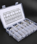 Thread Repair Insert Kit With Stainless Steel Inserts, 120 Pcs M6 To M18, in a plastic organized case with visible compartments.