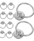 Vintage Metal Ring Drawer Pulls Ten Pack Silver Cabinet Handles Round Drop Knobs For Dressers Cupboards And Furniture Hardware Classic Ready To Install