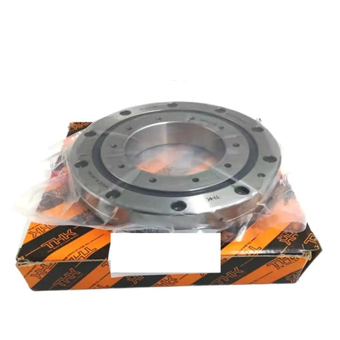 Rugged Cross Roller Slewing Bearing For Robot Arms And Cnc Rotary Tables Ru42 Models on packaging showing product assembly and details.