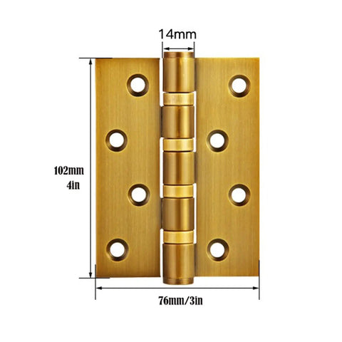 Beefy 4 Inch Stainless Steel Flat Door Hinges For Interior And Security Doors Anti Theft Ready PVD Gold Color Options