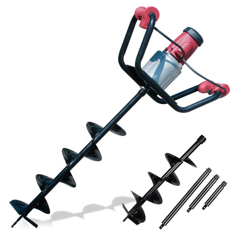 1500W Electric Post Hole Digger With 6 Inch Digging Bit And Extension Rods For Farmland And Garden Projects No Gas Mix