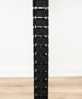 Front view of black Cable Management Kit With Adjustable Quad Entry Cord Organizer for clean no mess workspace cables