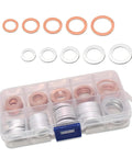 100 Piece Oil Drain Plug Crush Washer Kit Multi Size M10 M12 M14 M16 M18 Aluminum And Copper Gaskets For Most Vehicles Easy Seal