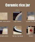 Spacious Ceramic Rice Jar With Gasket Seal Lid For No Hassle Pantry Setup That Keeps Dry Goods Crisp Daily Kitchen Game Changer For Bulk Grains Coffee And Nuts featuring large diameter and handmade design.