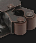 Close-up of brown metal Roller Catch Set 10 Pack Double Roller Door Latch For Cabinets Drawers And Closets No Sweat Install