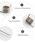 10 Pack Small Stainless Steel Torsion Springs 50mm Long 1.2mm Thick 11.4mm OD with 5 Turns and 120 Degree Rotation