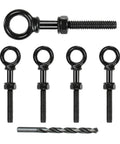 Five Pack 3 Inch Black Eye Bolts With Nuts Washers And Drill Bit T316 Stainless Marine Grade Beefy Heavy Duty Eyebolts For Lifting And Mooring
