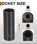 Heavy Duty 13mm Deep Impact Socket With 1/4 Inch Drive, 2 Inch Long Six-Point Grip Design Made From Premium CR-V Steel For Tough Jobs And Professional Mechanics Who Need Reliable Tools. 13mm socket
