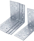Serious Grade Six Inch Galvanized L Brackets Pack, Heavy Duty Steel Corner Braces For Wood Projects, metal angle supports.