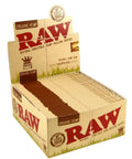 King Size Slim Organic Hemp Rolling Papers Box Set including 50 packs of 32 leaves each displayed in an open box, vegan, Spain