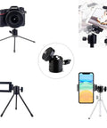 Quad Pack Quarter Inch Swivel Mini Ball Head Mount for Tripods and Stands 360 Degree Rotating Base Adapter, camera and phone setup