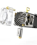 H2 V2S Lite Dual Gear Extruder Upgrade With High Flow Heat Break Quick Detach For Titan Extruder BigTreeTech Compatible For Ender 3 And Voron 2.4 Filament Feeding Power Up, dual-gear metal extruder with clear cover