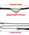 Dope Love Heart Choker Necklace Crafted From Thick Vinyl Leather Collar With Soft Plush Velvet Lining Adjusts Easily For Necks Up To Fifteen Inches Stacks Well With Body Chains For A Badass Gothic Vibe, black chain with heart.