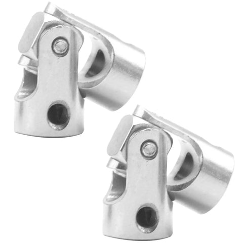 Pair of metal universal U-joint steering shaft couplings for 3.17–4 mm RC shafts