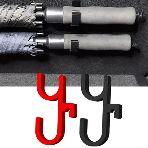 Heavy Duty Car Umbrella Hooks Mounting Bracket For Tool Install Storage Hanger In SUV Trunk with red and black hooks