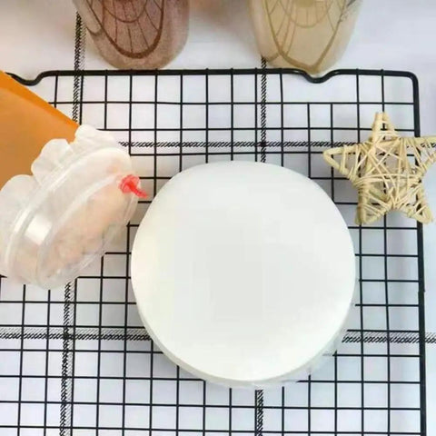500 Pcs White Leak-Proof Cup Lid Liners, Round Sealing Paper Pads, Waterproof Spill-Proof Paper for Plastic Cups, Milk Tea Coffee Beverage Cups, Heat and Cold Resistant, 5.1 Inch Film Seal Pads, white round paper pad on grid mat