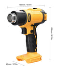 Cordless Rechargeable Hot Air Gun With Two Speed Temp Controls And Four Nozzle Set, handheld electric tool, 6.50in x 8.19in size.
