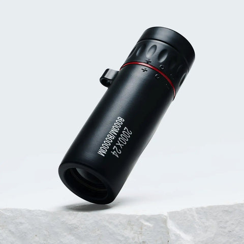 Grab And Go Monocular Telescope With Focusing Optics Waterproof Non Slip Grip Ideal For Adults Compact Lightweight Black For Outdoor Adventures, Bird Watching, Travel, And Wildlife Viewing on white background
