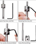 Steps to assemble and disassemble the 7 Piece Pen Barrel Trimming Set With Three Eighths, Seven Millimeter, Eight Millimeter, Ten Millimeter Pilot Shafts, Three Quarters Inch Cutter, Sleeve Adapter And Hex Key Wrench, Pro Grade Pen Making Kit For DIYers Woodturners And Craft Enthusiasts